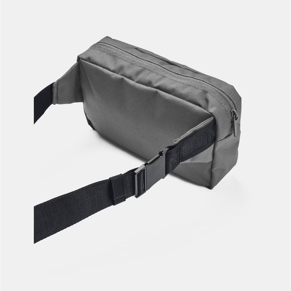 Under Armour UA Essential Lite Waist Bag/Crossbody Sling Castlerock Gray/Black - Picture 2 of 6